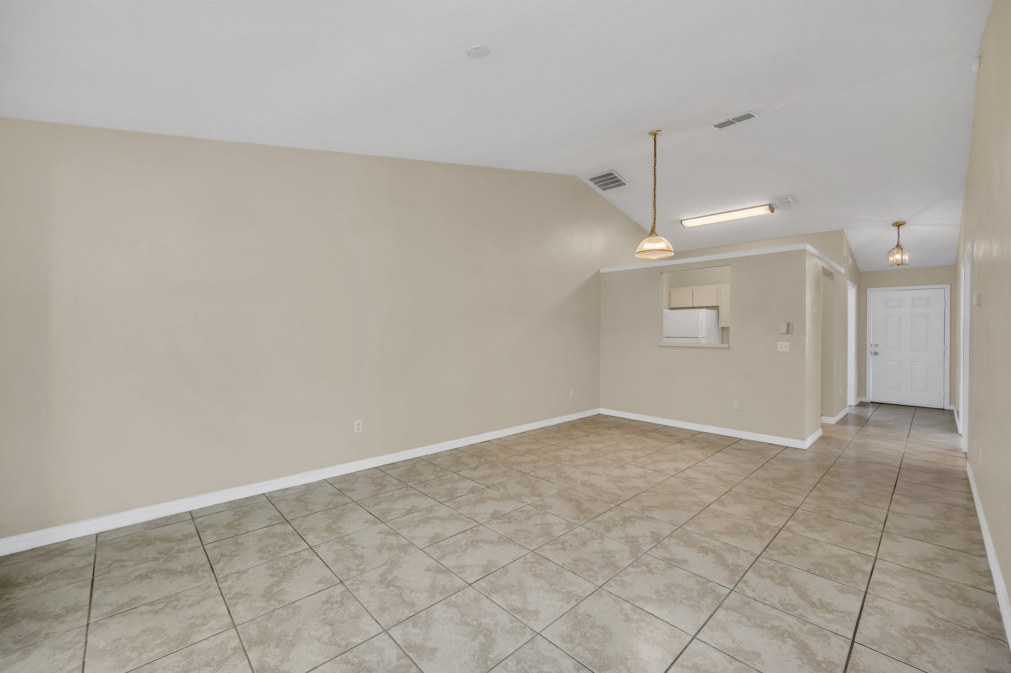 Living room with sliding door