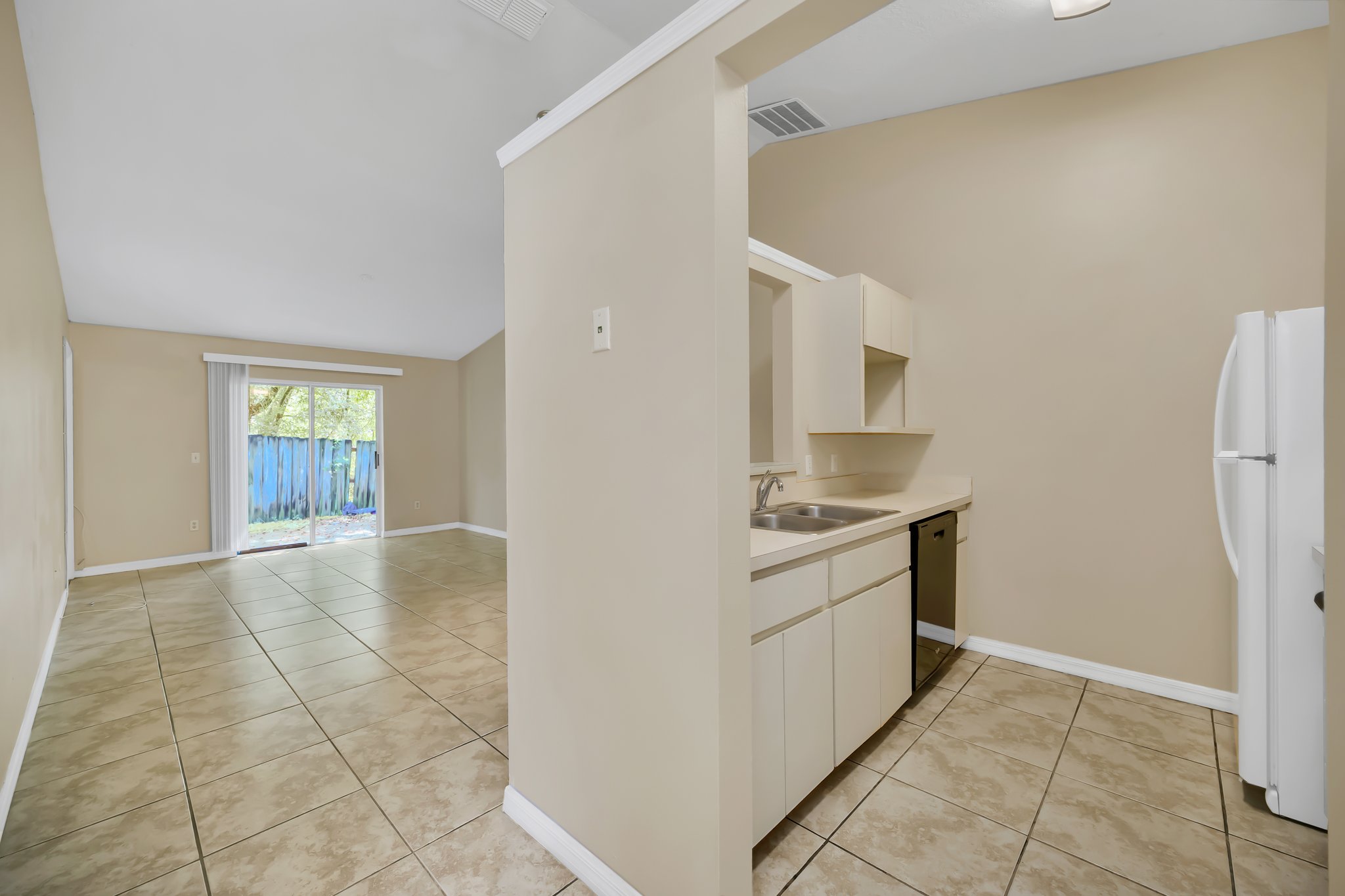 Kitchen and living area